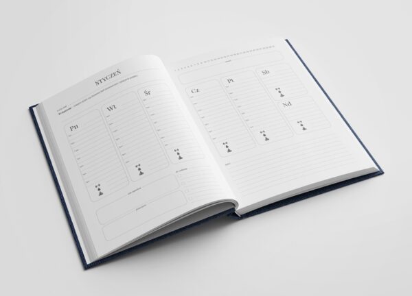 Projekt i skład kalendarza książkowego